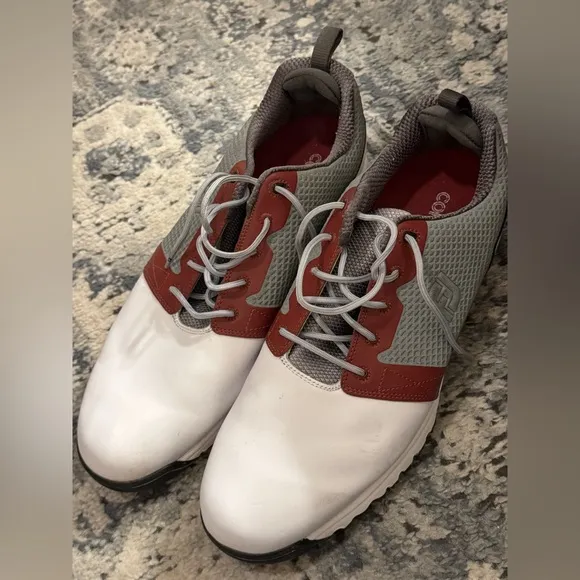 FootJoy Contour Fit Men's Golf Shoes white gray burgundy maroon 13 M 54095
