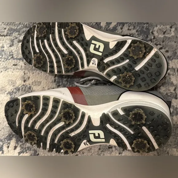 FootJoy Contour Fit Men's Golf Shoes white gray burgundy maroon 13 M 54095