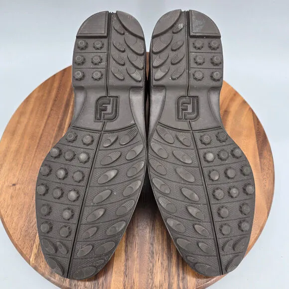 Footjoy FJ Club Professionals Golf Shoes Men's 10 Wide Brown Leather Spikeless