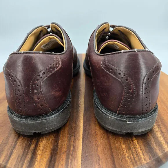 Footjoy FJ Club Professionals Golf Shoes Men's 10 Wide Brown Leather Spikeless