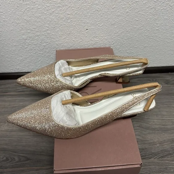 Franco Sarto Devin Slingback Pump In  Platinum Fabric (WIDE)