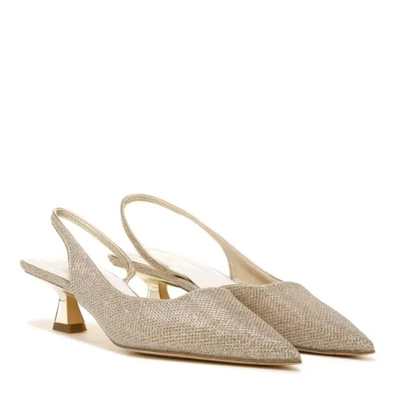 Franco Sarto Devin Slingback Pump In  Platinum Fabric (WIDE)