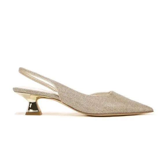 Franco Sarto Devin Slingback Pump In  Platinum Fabric (WIDE)