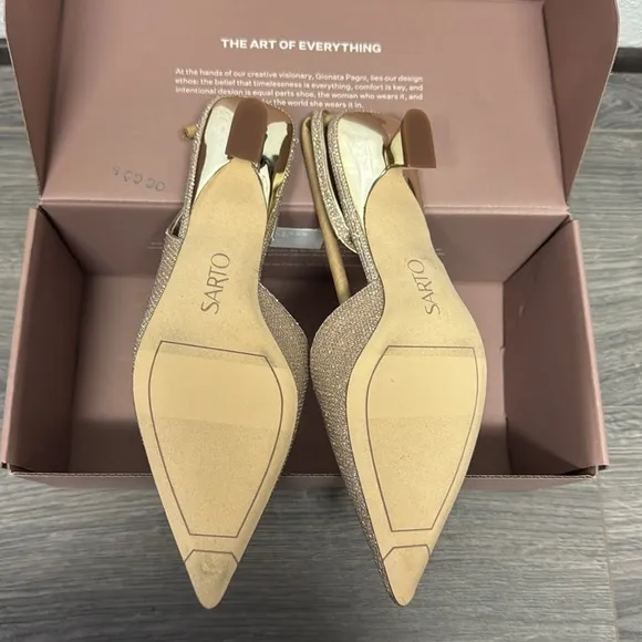 Franco Sarto Devin Slingback Pump In  Platinum Fabric (WIDE)