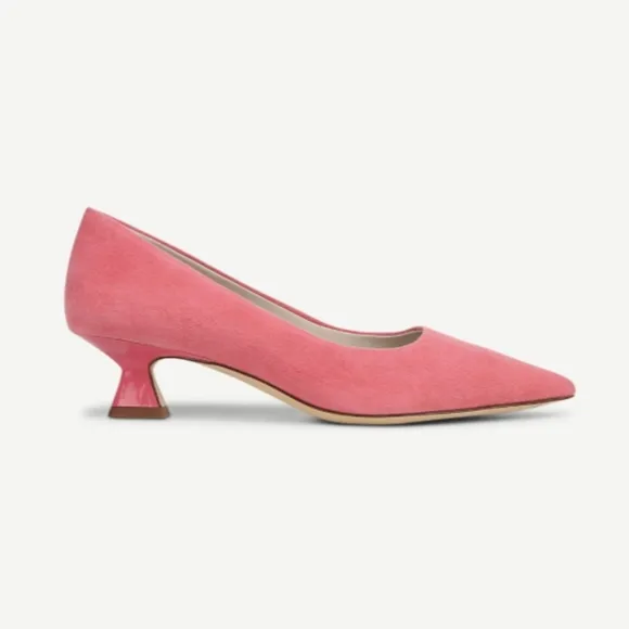 Franco Sarto Diva Low Heel Pump In Elegant Pink Suede