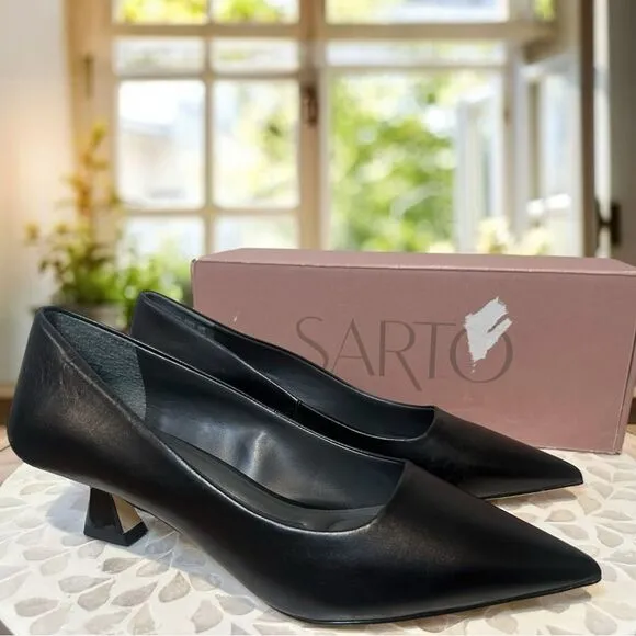 Franco Sarto Diva Women’s Leather Kitten Heel Pumps