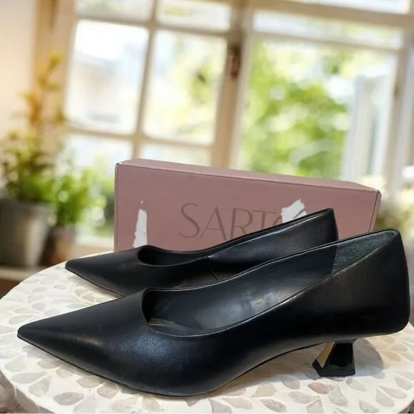 Franco Sarto Diva Women’s Leather Kitten Heel Pumps
