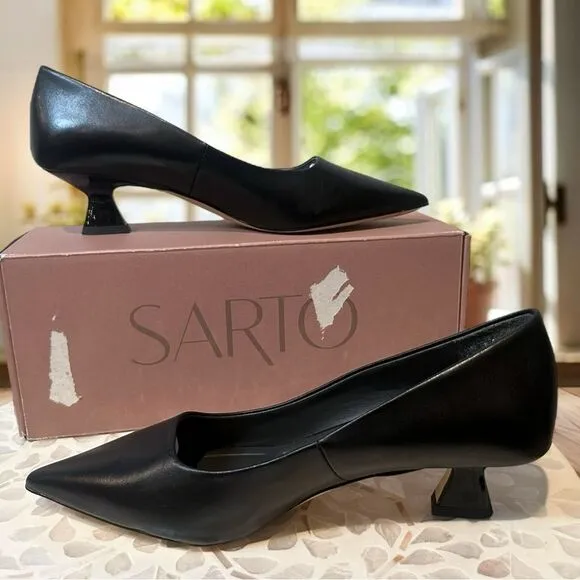 Franco Sarto Diva Women’s Leather Kitten Heel Pumps