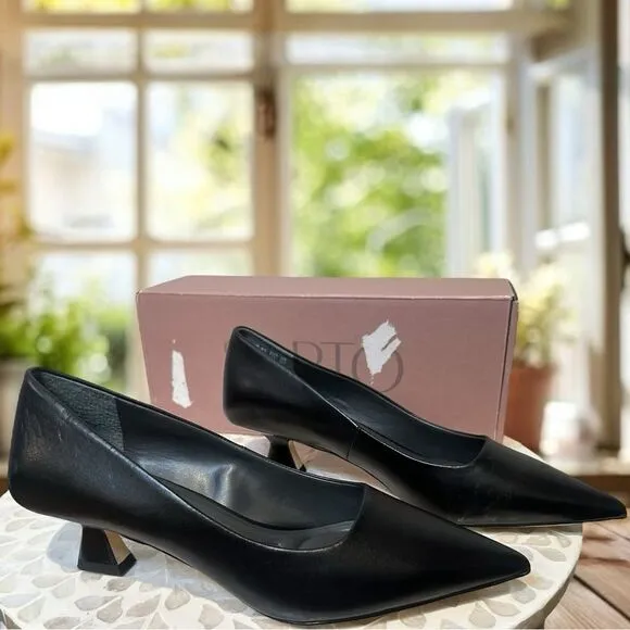 Franco Sarto Diva Women’s Leather Kitten Heel Pumps