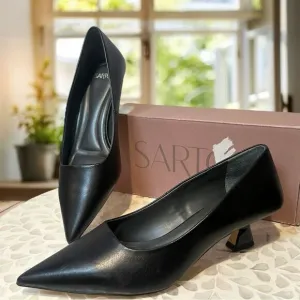 Franco Sarto Diva Women’s Leather Kitten Heel Pumps