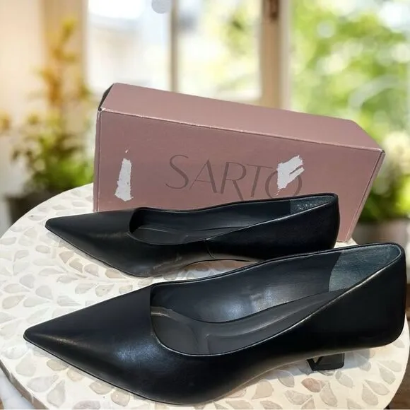 Franco Sarto Diva Women’s Leather Kitten Heel Pumps