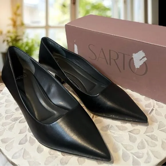 Franco Sarto Diva Women’s Leather Kitten Heel Pumps