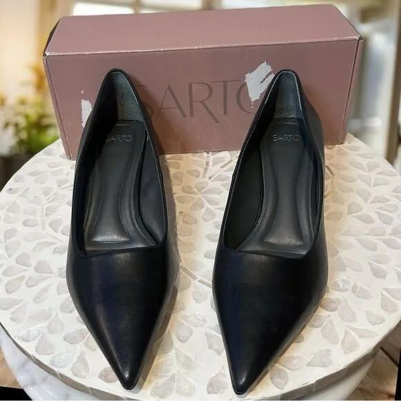 Franco Sarto Diva Women’s Leather Kitten Heel Pumps