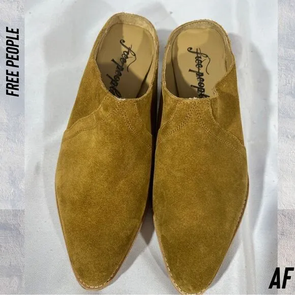 FREE PEOPLE NEW FRONTIER WESTERN MULES IN CAMEL TAN NEW SIZE 40
