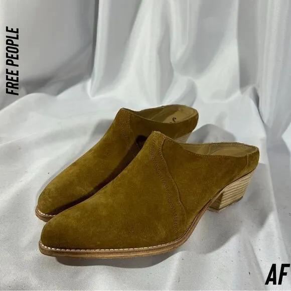 FREE PEOPLE NEW FRONTIER WESTERN MULES IN CAMEL TAN NEW SIZE 40