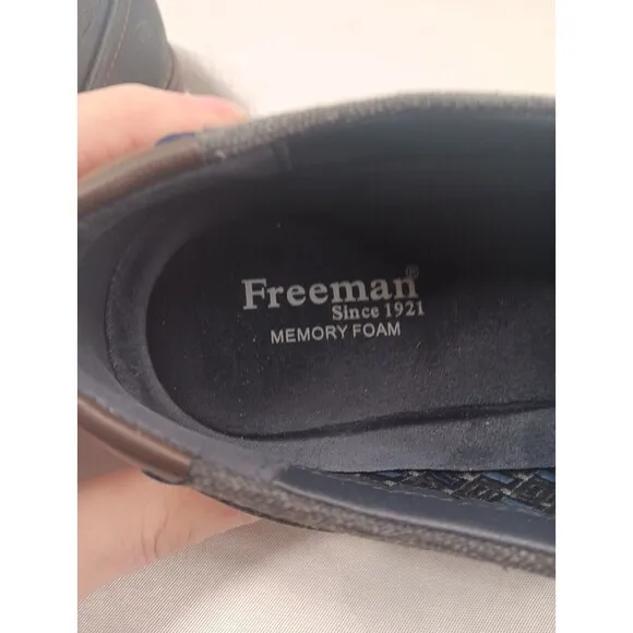Freeman Shoes Men’s Size 12M  Black Cap Toe Hudson F220009 Memory Foam Derby