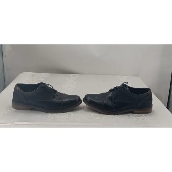 Freeman Shoes Men’s Size 12M  Black Cap Toe Hudson F220009 Memory Foam Derby