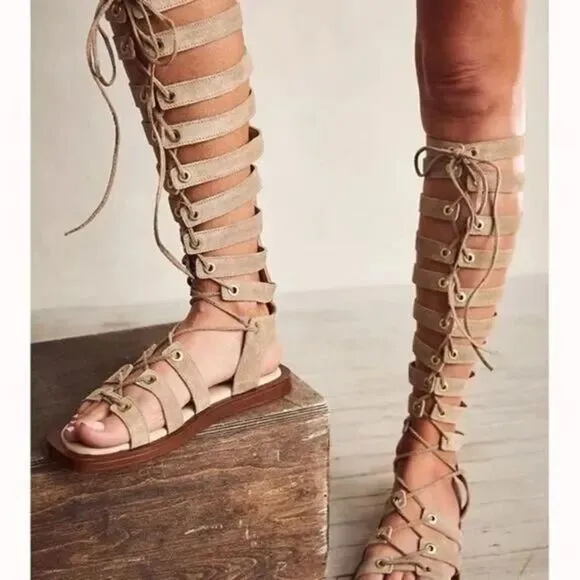 Free People Sun Chaser Tall Gladiator Sandals US 10
