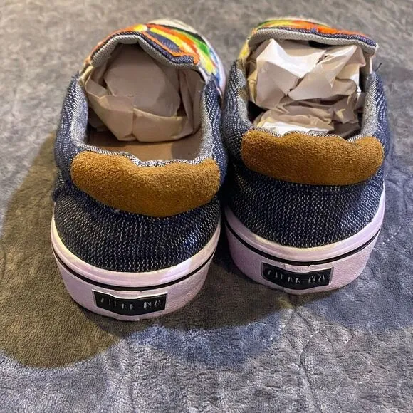 Frida Kahlo Hand Stitched Slip On Tennis Shoes Size 9