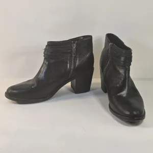 Frye‎ Womens Size 7.5 B Black Ankle Boots Janis Ring Short Bootie 3474176-BLK