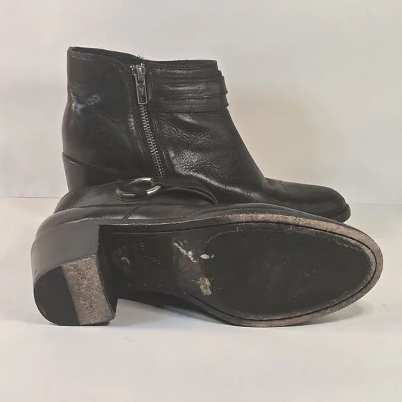Frye‎ Womens Size 7.5 B Black Ankle Boots Janis Ring Short Bootie 3474176-BLK