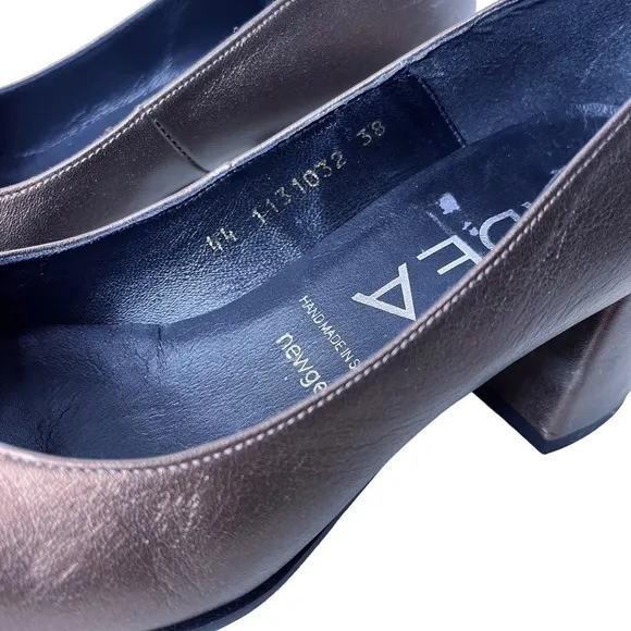 GADEA Leather Modern Heel Pumps Size EU 38 in Pewter Bronze