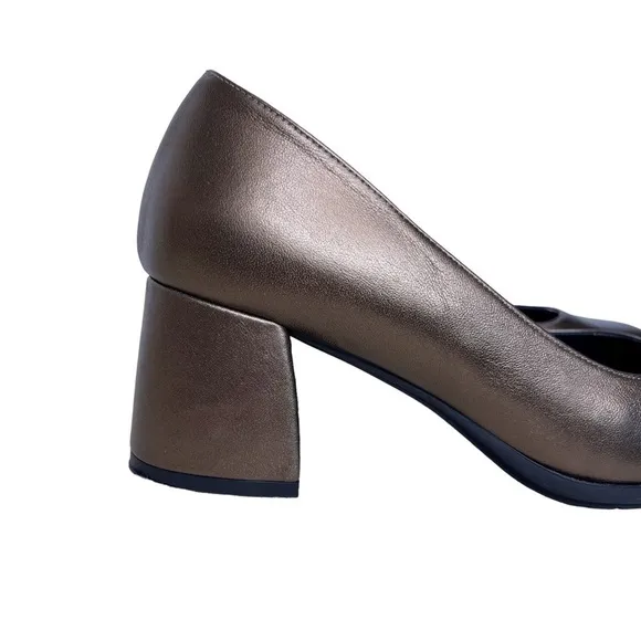 GADEA Leather Modern Heel Pumps Size EU 38 in Pewter Bronze