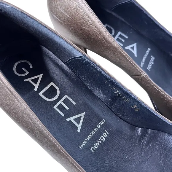 GADEA Leather Modern Heel Pumps Size EU 38 in Pewter Bronze