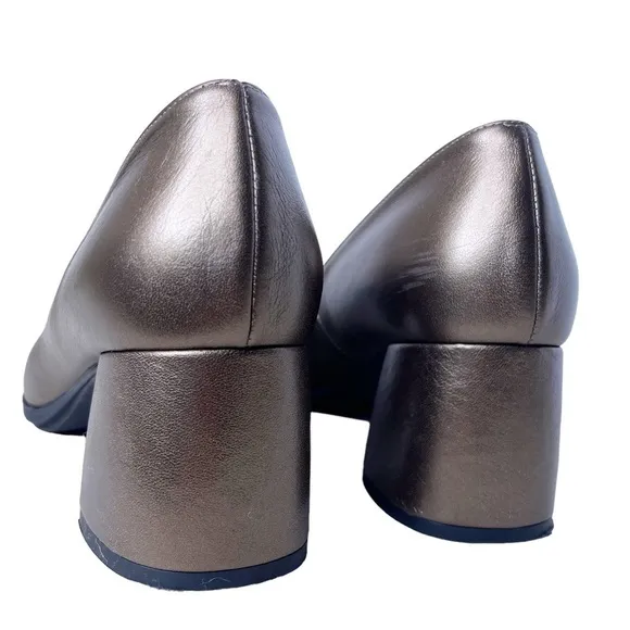 GADEA Leather Modern Heel Pumps Size EU 38 in Pewter Bronze