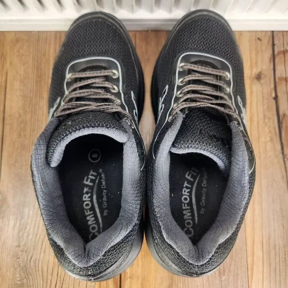 Gdefy Gravity Defyer Mighty Walk Mens 8 Black Comfort Pain Relief Walkers Shoes