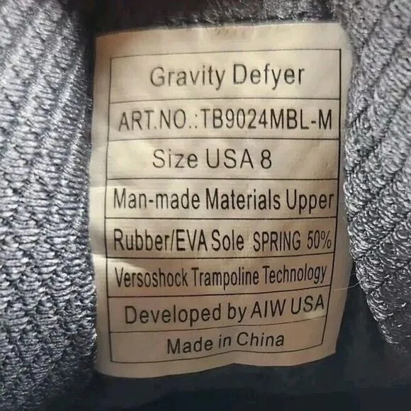 Gdefy Gravity Defyer Mighty Walk Mens 8 Black Comfort Pain Relief Walkers Shoes