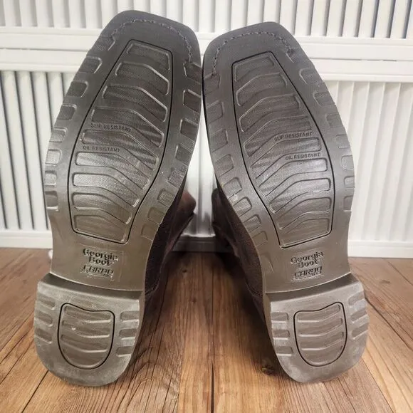 Georgia Boot 10.75&quot; Wellington Carbo-Tec Roper Farm Ranch Boots Mens Sz 9W Wide