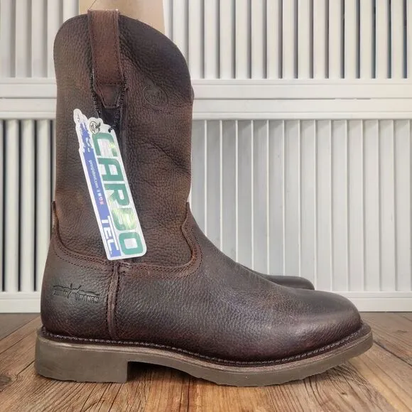 Georgia Boot 10.75&quot; Wellington Carbo-Tec Roper Farm Ranch Boots Mens Sz 9W Wide