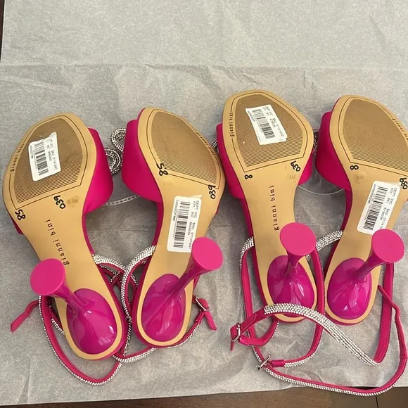 Gianni Bini Haydn Satin Rhinestone Bow Ankle Strap Dress Heels
