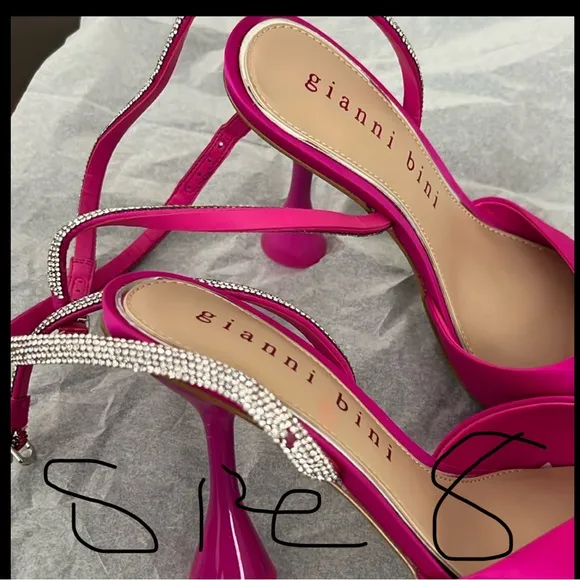 Gianni Bini Haydn Satin Rhinestone Bow Ankle Strap Dress Heels