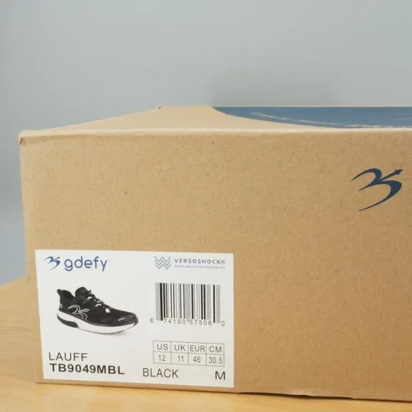 Gravity Defyer Lauff Mens Size 12 Shoes Black White Athletic Sneakers Comfort