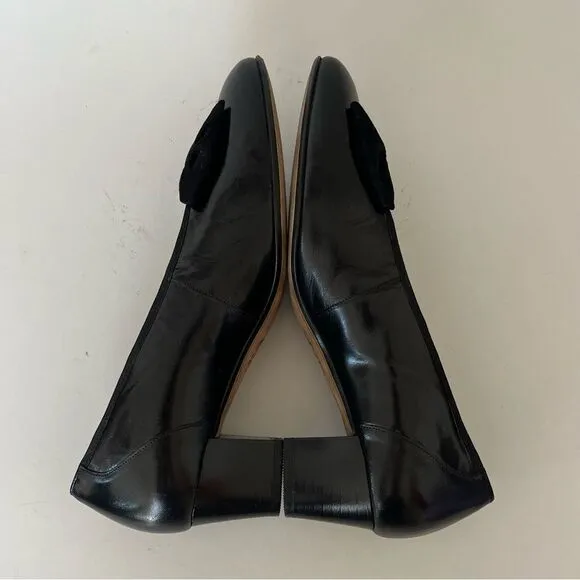 Hassia Love Story Elexa 3 Pumps Black Leather Bow H Width Wide Shoes UK 5 US 7.5