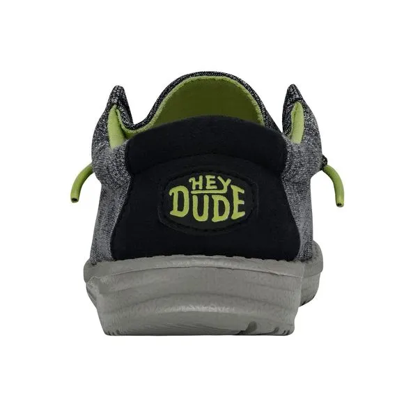 HEY DUDE BOY'S WALLY YOUTH STRETCH NAVY SIZE 1 | BOY’S SHOES | BOY'S LACE U