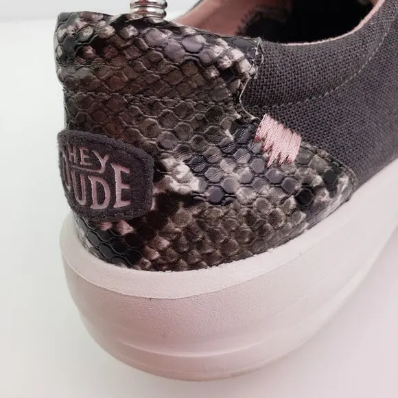 Hey Dude Karina Womens Size 10 Jet Black Slip On Comfort Loafer Sneaker Shoes