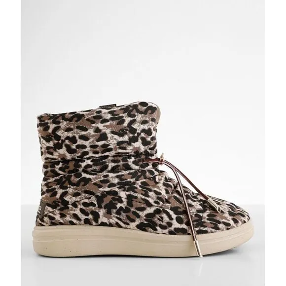 Hey Dude Margot Leopard Print Boots Shoes Women's Size 7 US 38 EU New With Tag