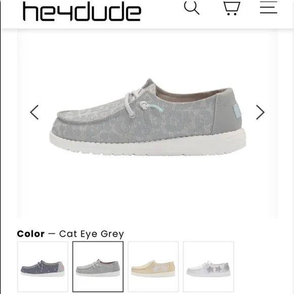 hey dude wendy shoes in &quot;cat eye grey&quot; 💛 girls size 3