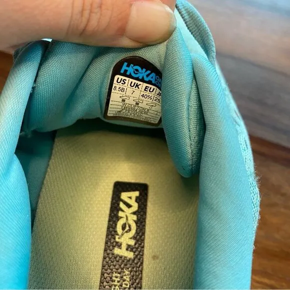 Hoka Clifton 8.5 Women’s Running Shoes Sneakers Blue Aqua Red Regular Width