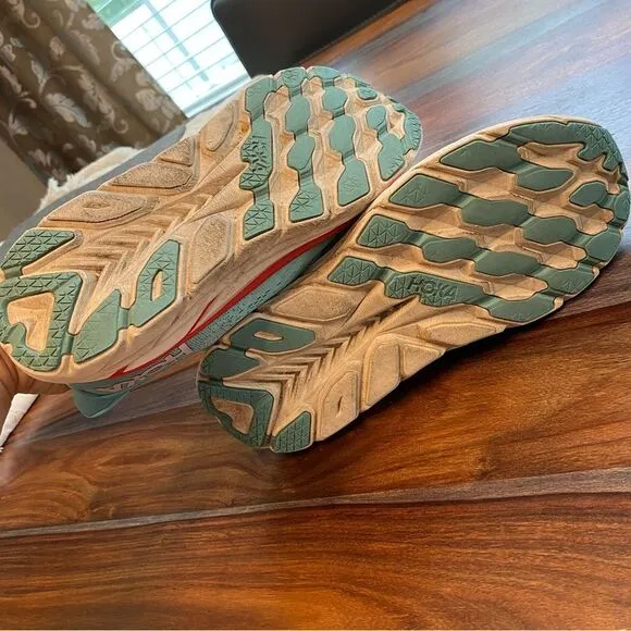 Hoka Clifton 8.5 Women’s Running Shoes Sneakers Blue Aqua Red Regular Width