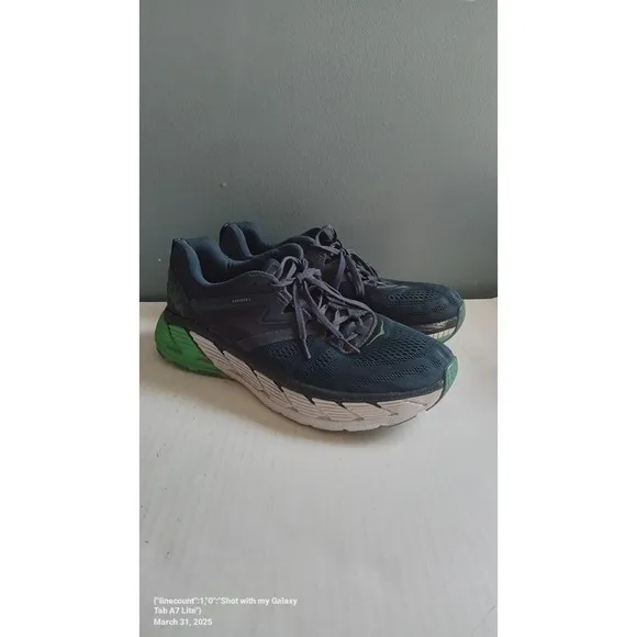 Hoka Clifton Running Shoes Cushioned Athletic Walking Blue Green Size?