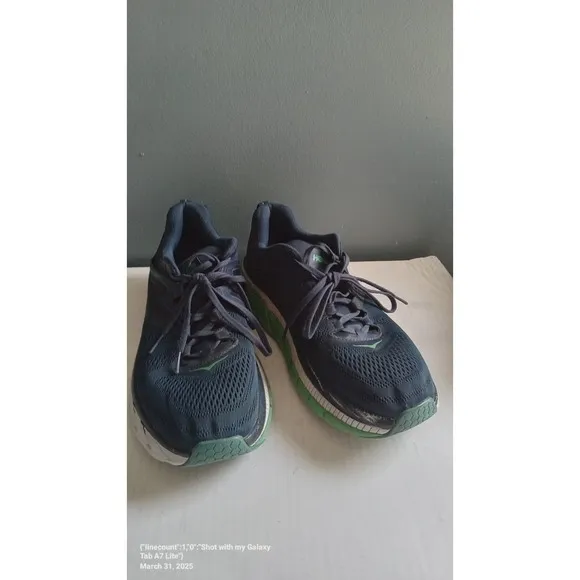 Hoka Clifton Running Shoes Cushioned Athletic Walking Blue Green Size?