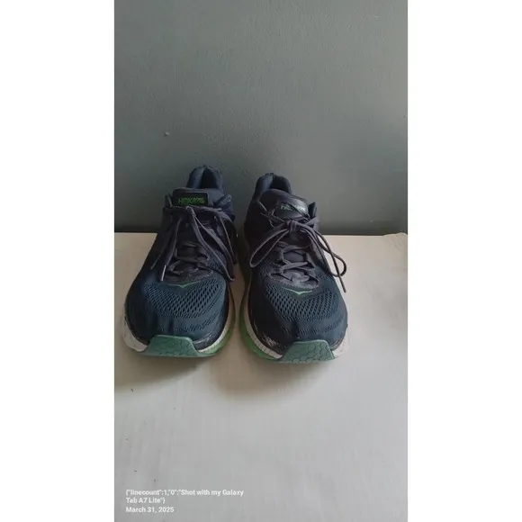 Hoka Clifton Running Shoes Cushioned Athletic Walking Blue Green Size?