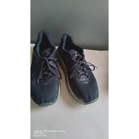 Hoka Clifton Running Shoes Cushioned Athletic Walking Blue Green Size?