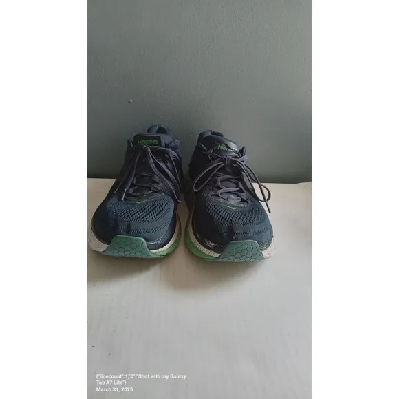 Hoka Clifton Running Shoes Cushioned Athletic Walking Blue Green Size?
