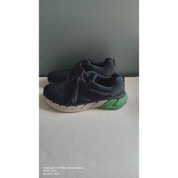 Hoka Clifton Running Shoes Cushioned Athletic Walking Blue Green Size?