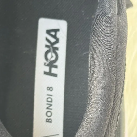 HOKA Men's Bondi 8 Running Sneaker Shoes in Black/White Size 9.5 Wide